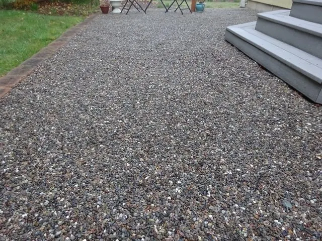 Concrete alternative gravel patio