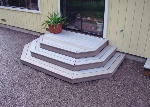 Tiered steps to patio