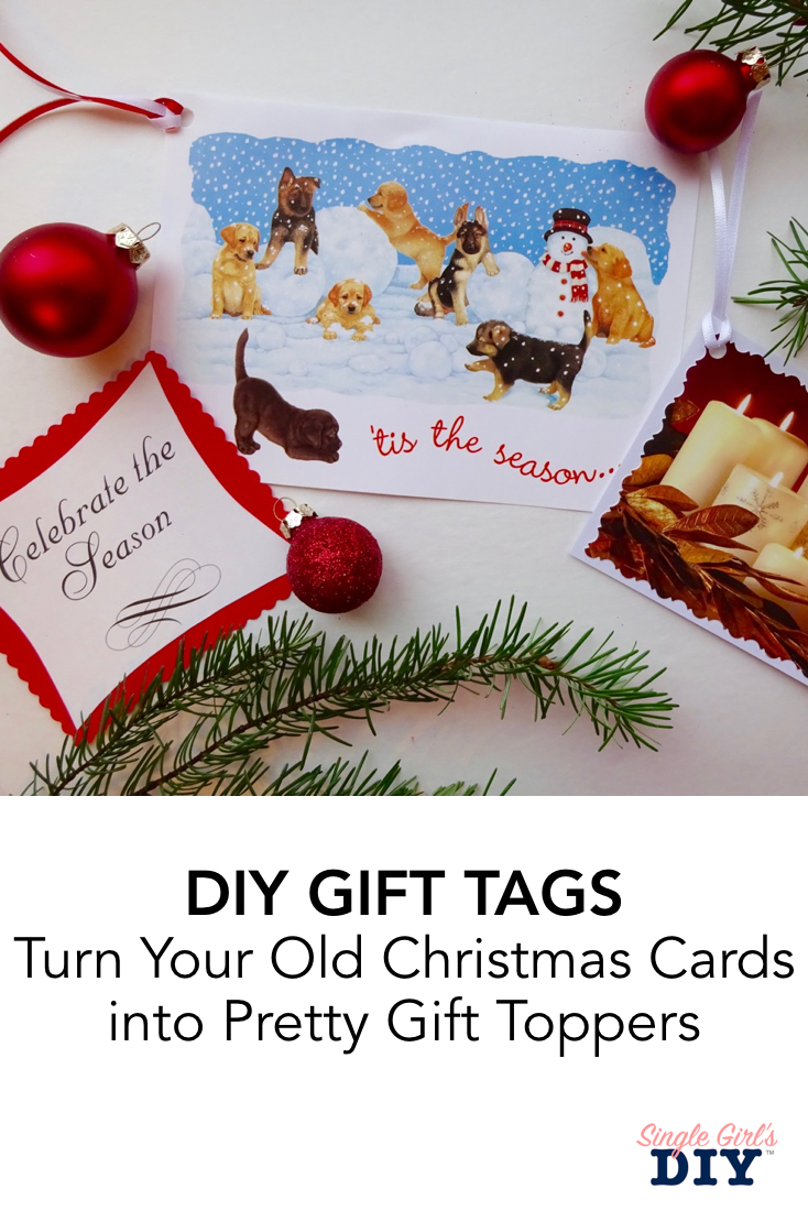 DIY gift tags from old Christmas tags