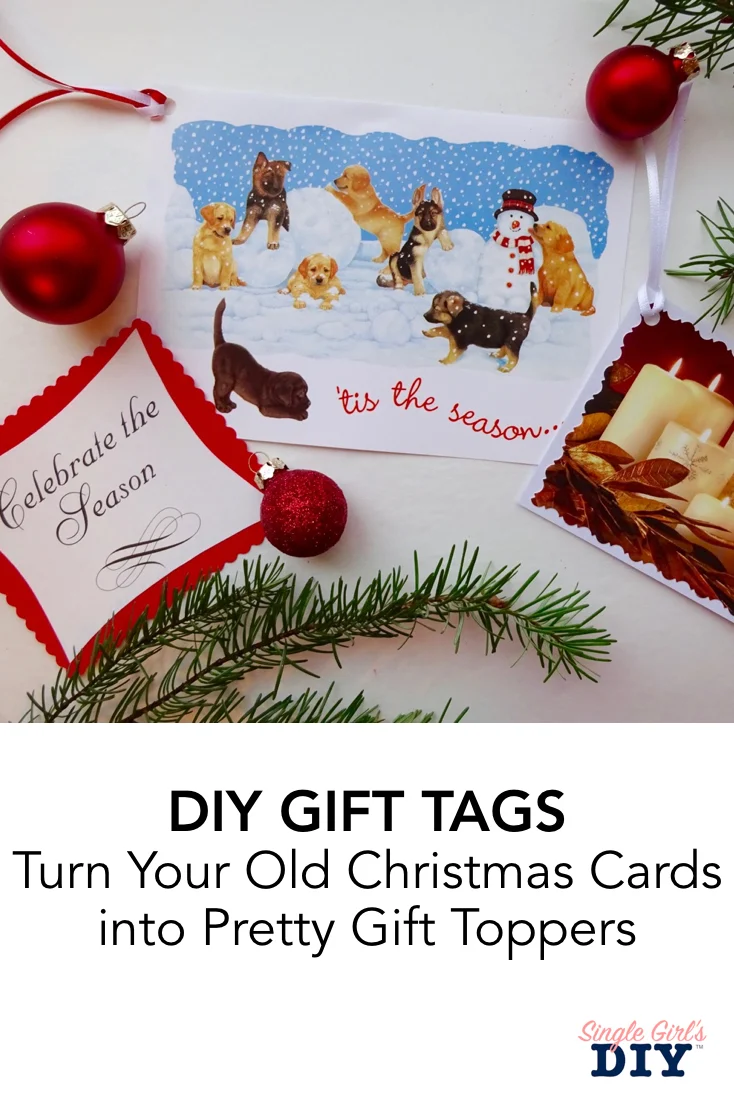 DIY gift tags from old Christmas tags