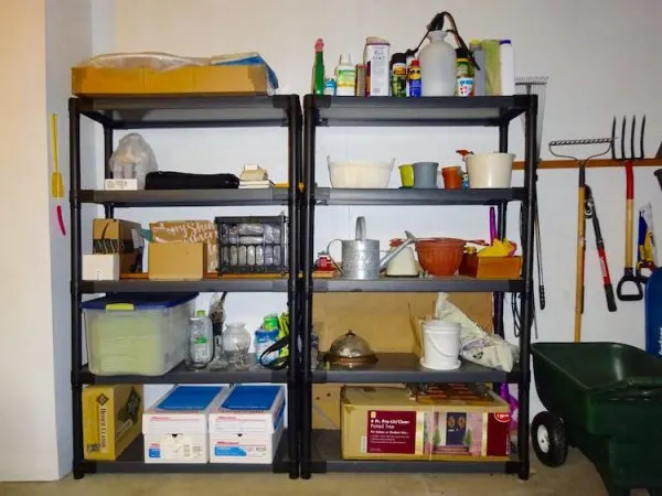 Garage storage shelves