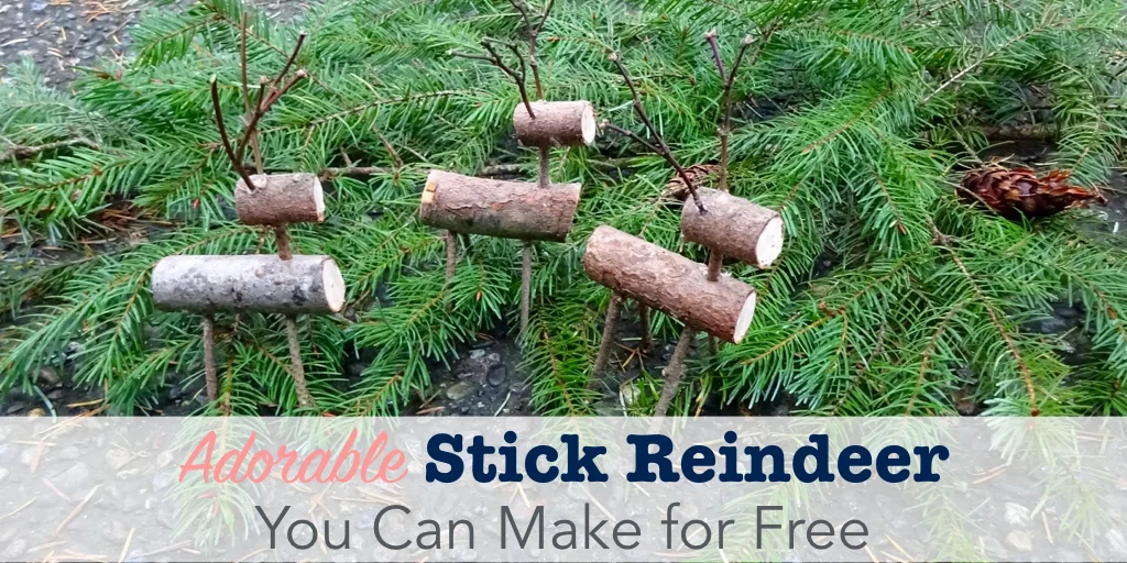 Adorable stick reindeer you can make for free