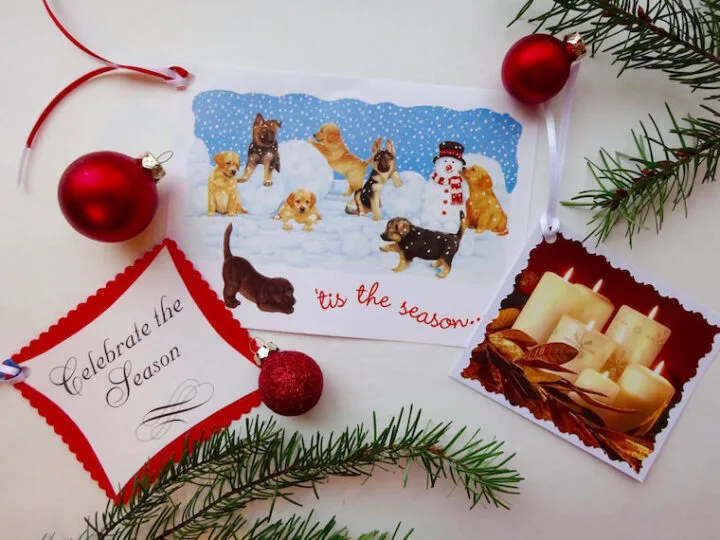 DIY Christmas gift tags from cards
