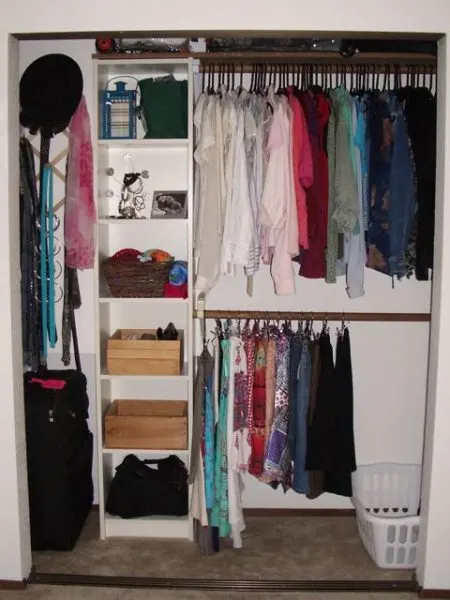 Double hanging bars in closet