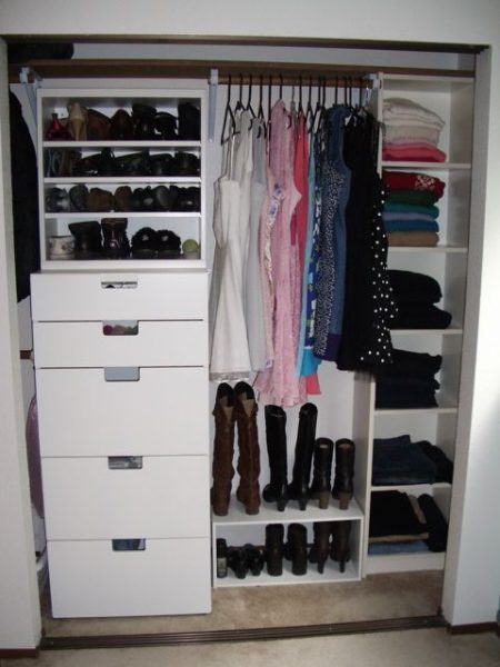 Organized closet shelves