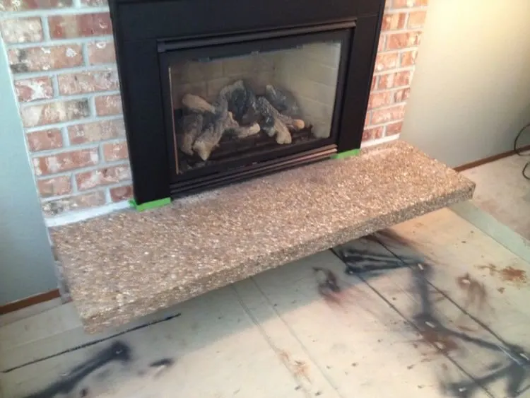 Updating Fireplace Hearth No, How To Paint A Concrete Fireplace Mantel