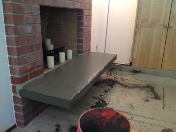 Concrete skimcoat hearth update