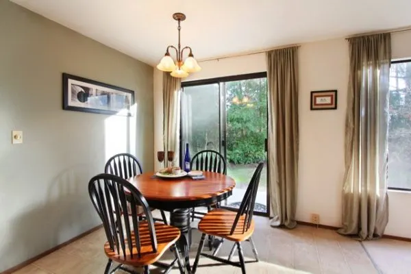 Open living dining kitchen area