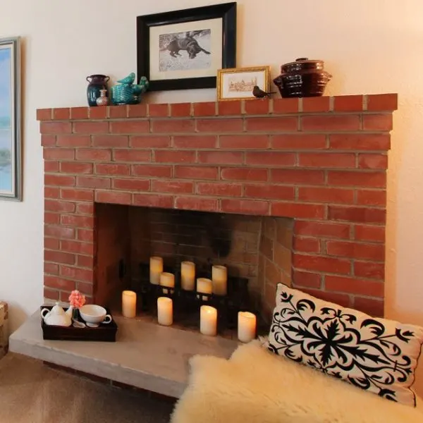 DIY fireplace hearth makeover