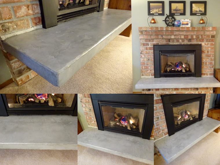 DIY concrete hearth update