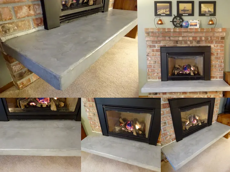 Updating Fireplace Hearth No, How To Paint A Concrete Fireplace Hearth