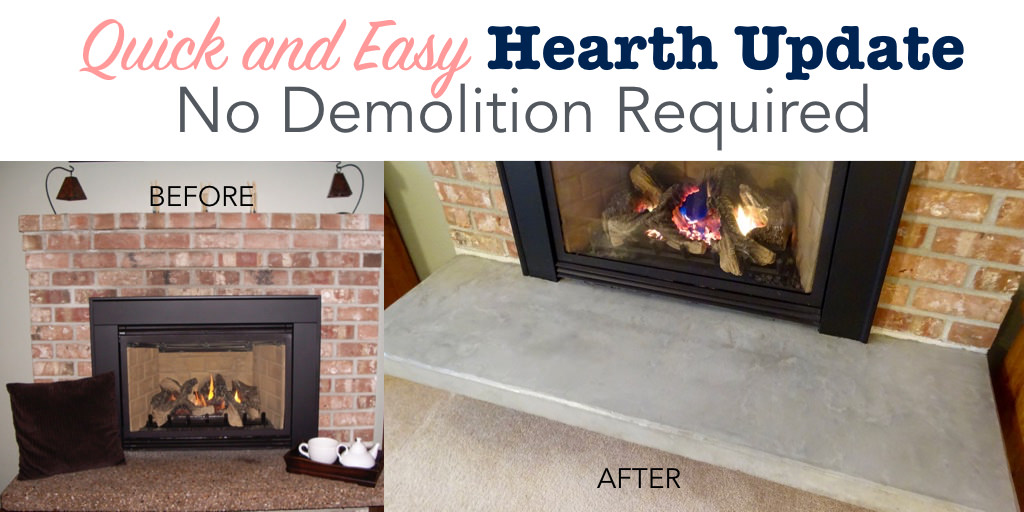 Updating Fireplace Hearth No, Fireplace Hearth Concrete Repair