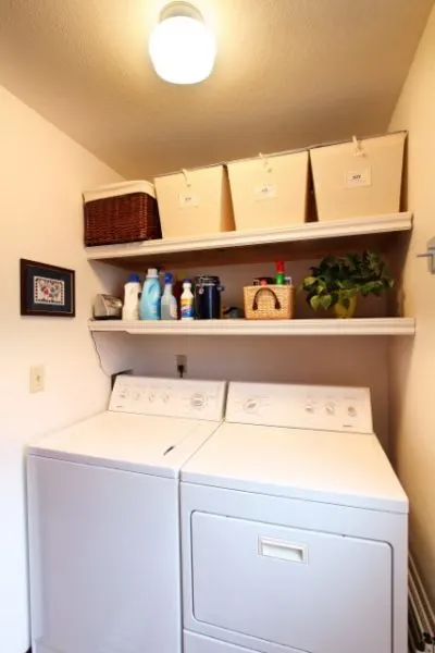 Laundry room shelves