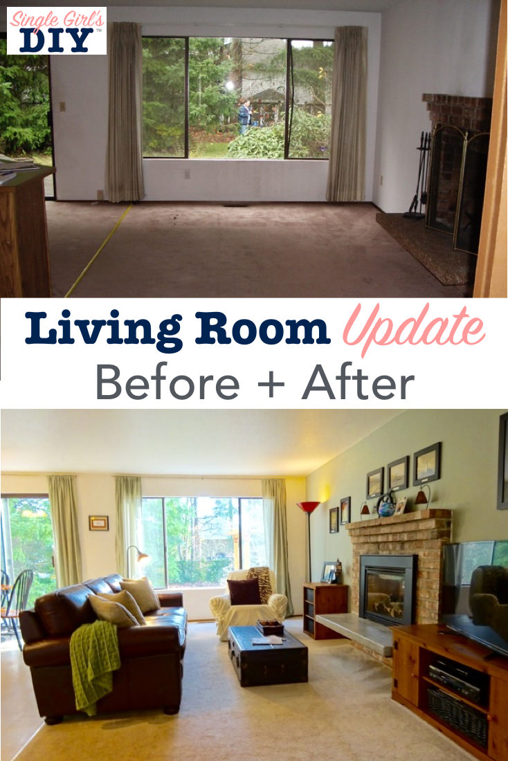 Before and after living room update