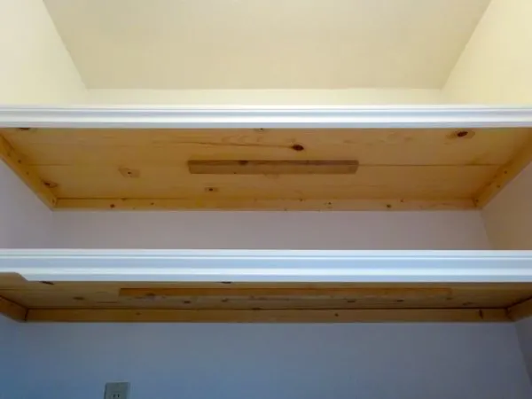 wood shelves using furring strips
