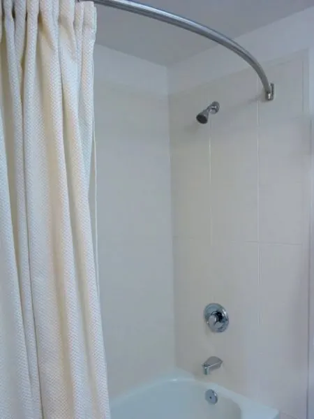 Curved shower curtain rod