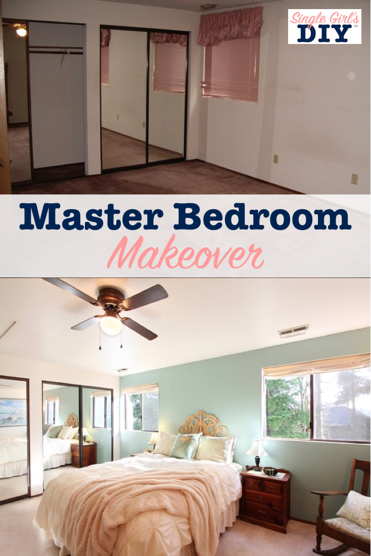 DIY Master Bedroom Makeover: Before + After Pictures - Single Girl's DIY
