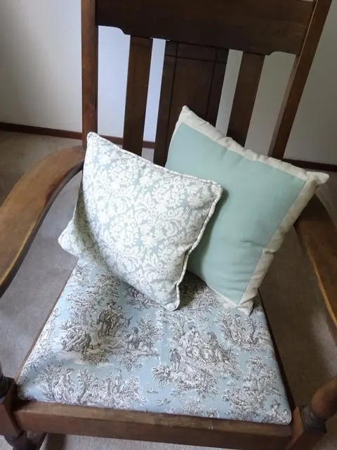 Rocking chair with pillows