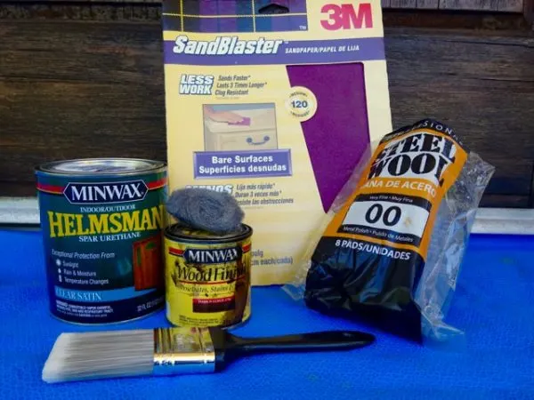 Materials to stain a wood door