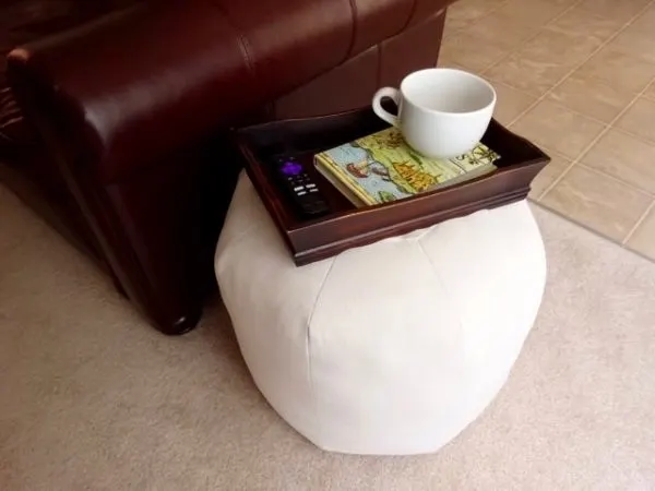 DIY Drop Cloth Floor Pouf