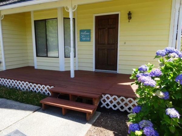 Stained front porch
