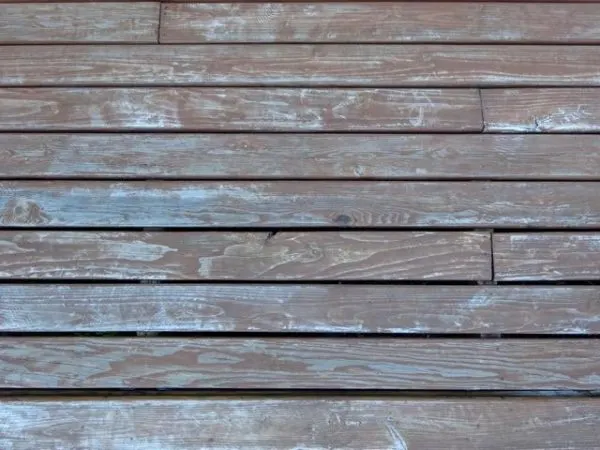 Weathered deck boards need stain
