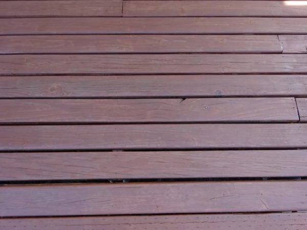 Stained deck boards