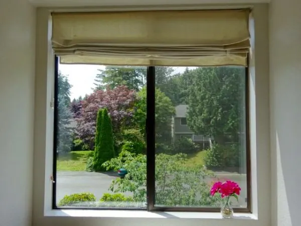 Drop cloth Roman shades