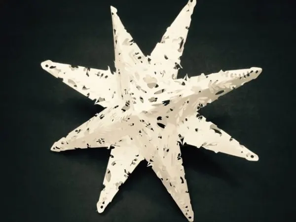 3D folded paper star snowflake