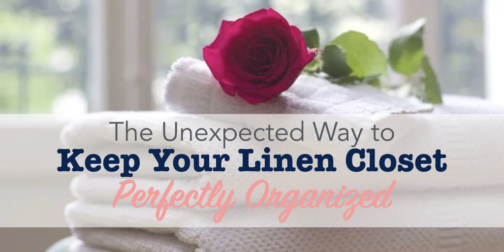 Linen closet organization ideas title image.