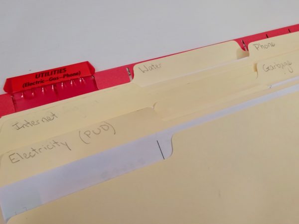 Paperwork organized by files within a group folder.