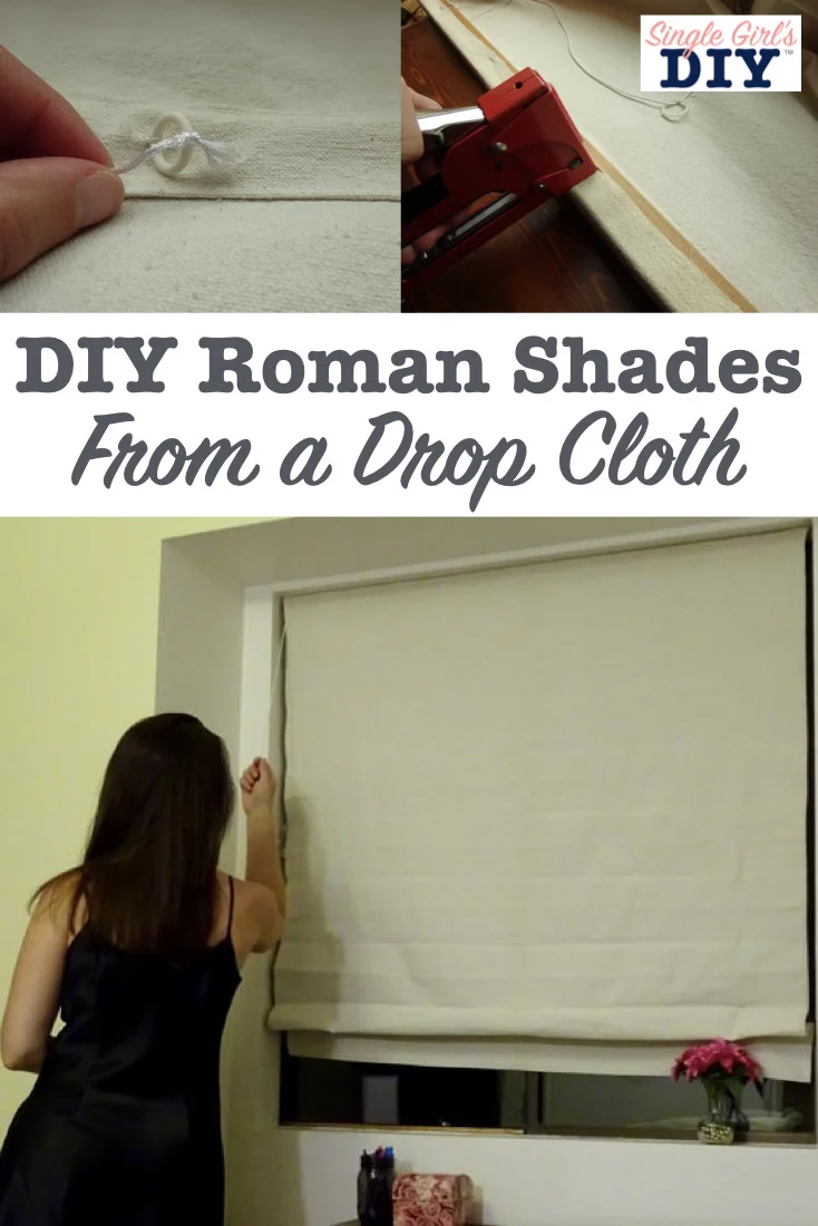 DIY Roman shades from a drop cloth