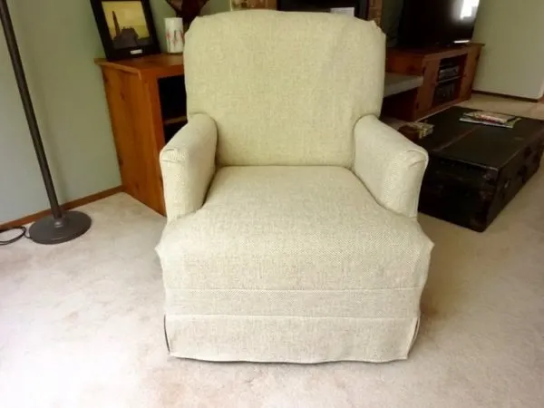DIY fabric slip cover for a chair