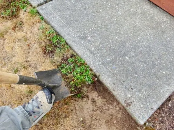 Digging out an old lawn