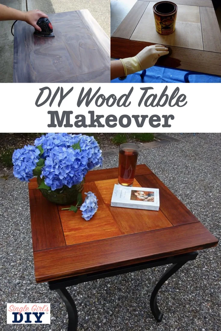 DIY wood table makeover