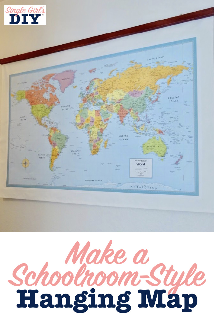 Make a schoolroom-style hanging map
