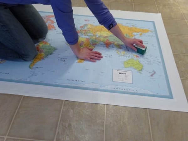 Gluing map to fabric