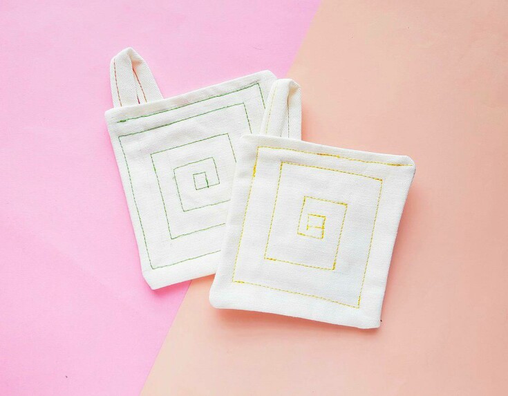 How to Sew a Drop Cloth Pot Holder Single Girl's DIY