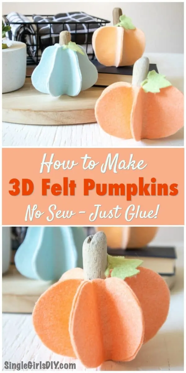 handmade felt pumpkins