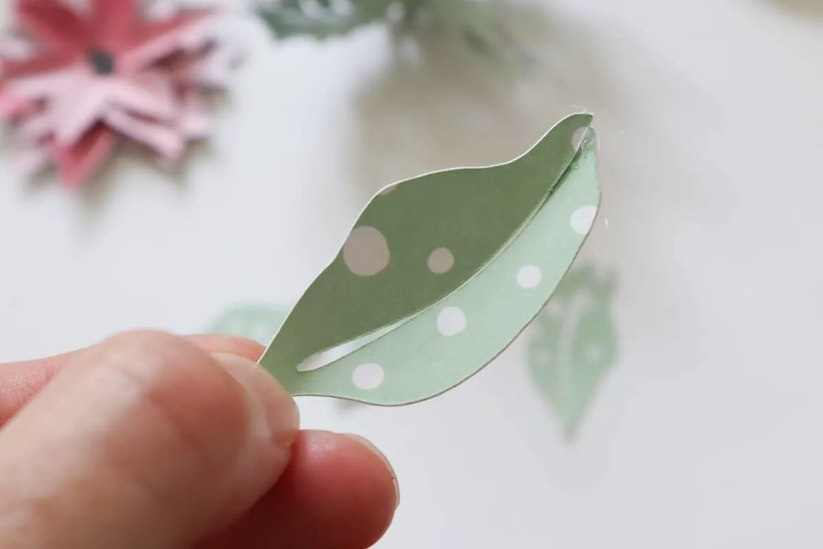 closeup of paper holiday jar flower petal