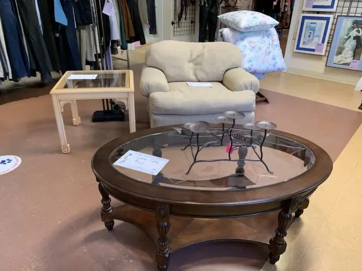 used furniture in thrift store