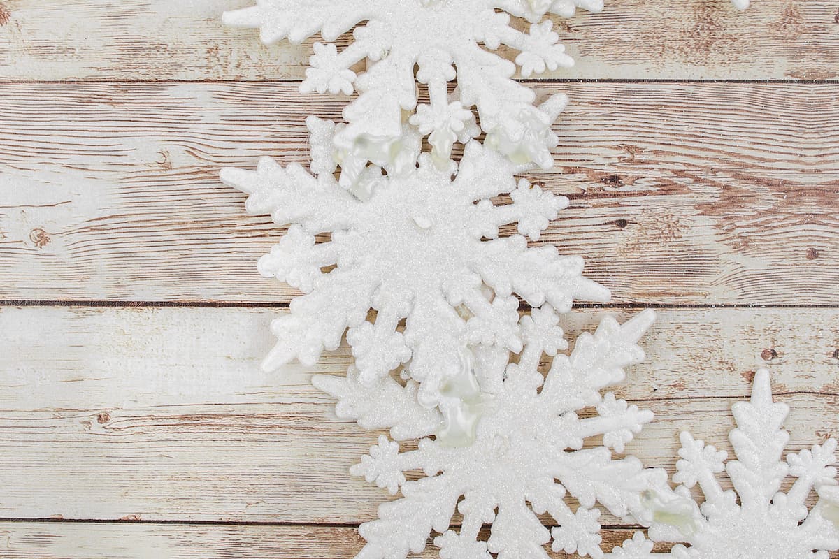 gluing snowflake ornaments together