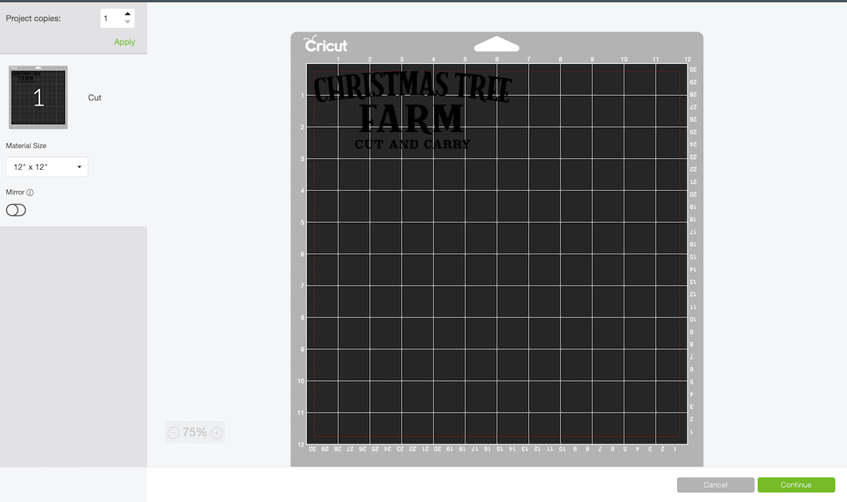 Cricut design program screen