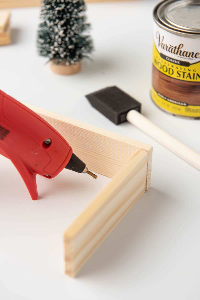 hot glueing wood craft