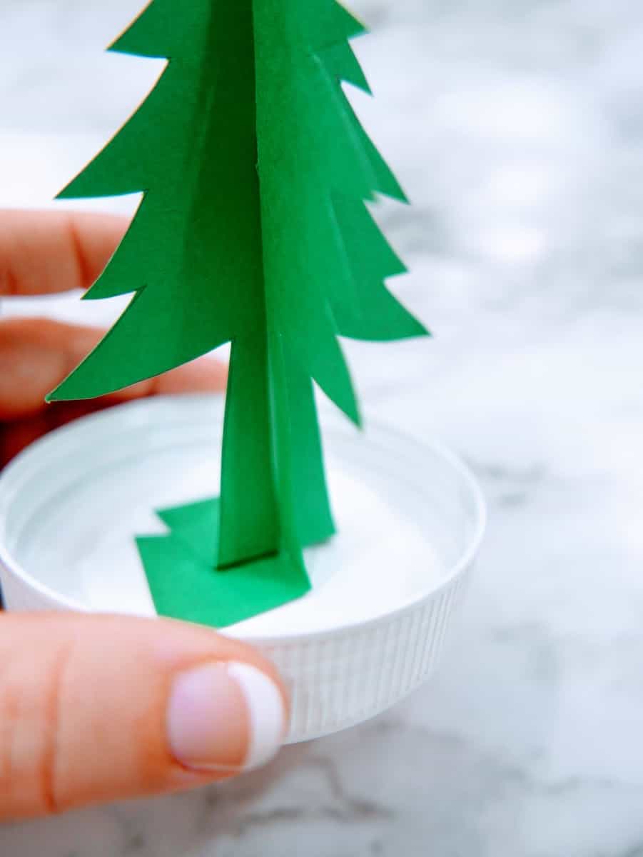 Constructing Paper Snow Globe Christmas Craft