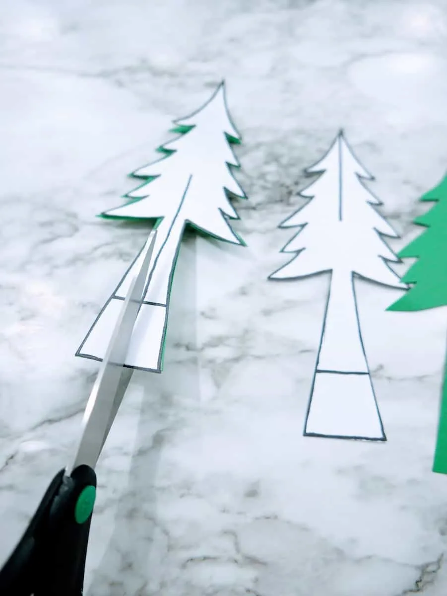 Cutting Paper Christmas Tree for Craft