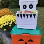 coolers turned into Halloween candy buckets