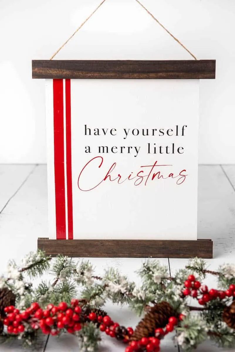 DIY Farmhouse Christmas Hanging Scroll Frame - Single Girl's DIY