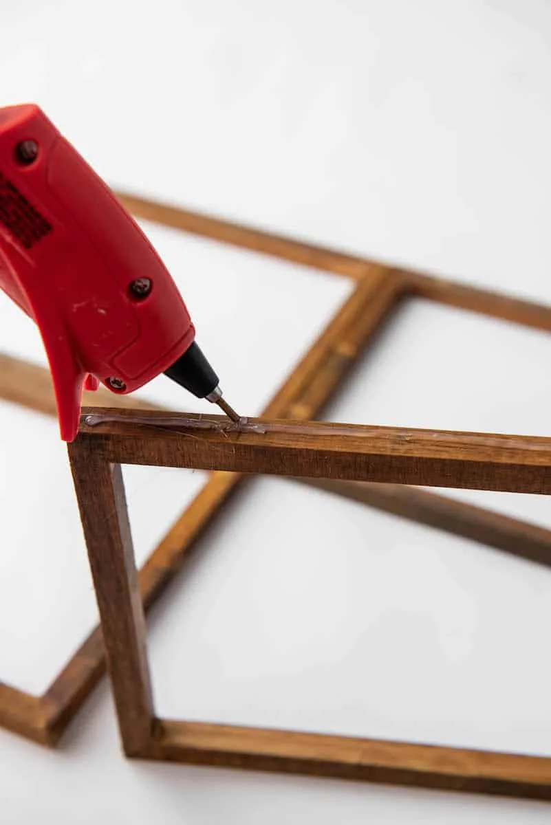 hot glueing wooden frames together
