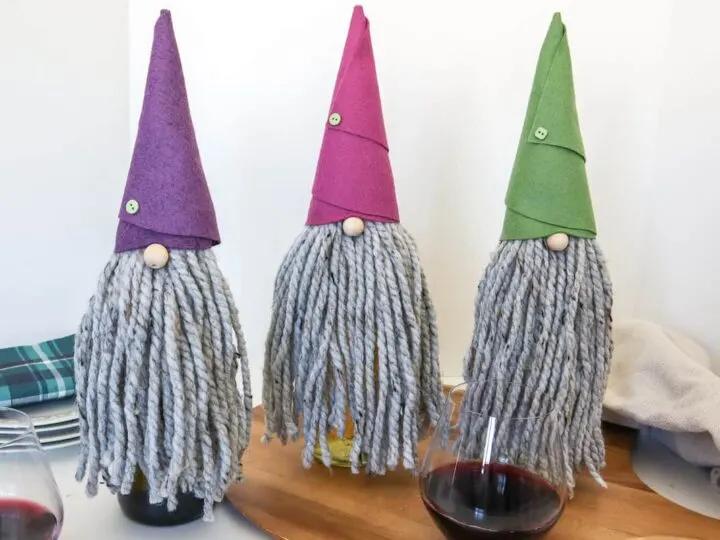 DIY Gnome Wine Bottle Covers